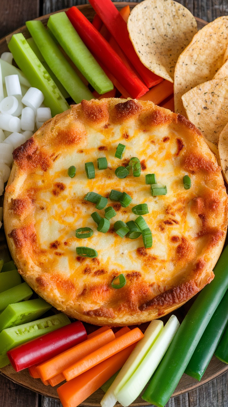 Keto Jalapeño Popper Dip in a bowl, garnished with green onions, with low-carb dippers on the side.